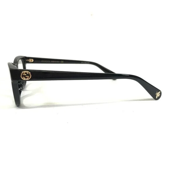 Gucci Eyeglasses Frames GG0372O 005 Shiny Black Round Cat Eye Full Rim 48-17-140